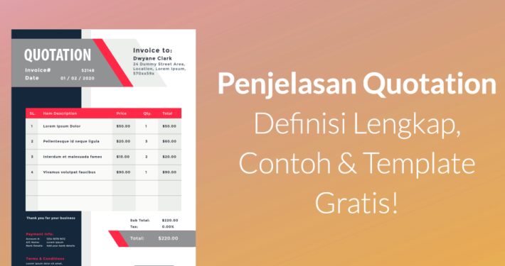 penjelasan quotation adalah